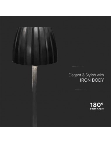 23356-Lampada LED da Tavolo  xmm Colore Nero ricaricabile con USB C Touch Dimmerabile in-6