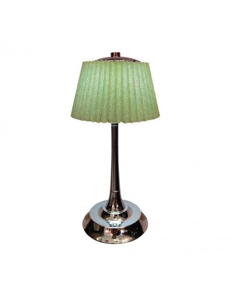 23357-Lampada LED da Tavolo  con Batteria Ricaricabile USB C Colore Verde Cromato Touch Dimmerabile in-1