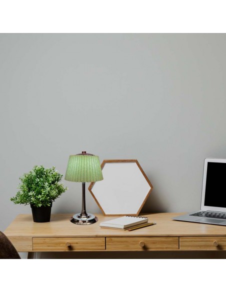 23357-Lampada LED da Tavolo  con Batteria Ricaricabile USB C Colore Verde Cromato Touch Dimmerabile in-4