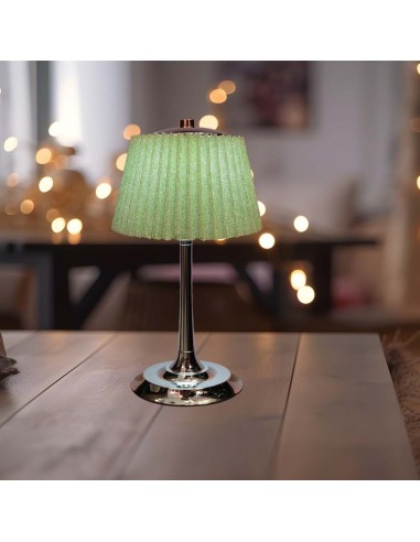 23357-Lampada LED da Tavolo  con Batteria Ricaricabile USB C Colore Verde Cromato Touch Dimmerabile in-5