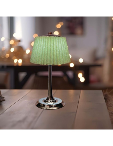23357-Lampada LED da Tavolo  con Batteria Ricaricabile USB C Colore Verde Cromato Touch Dimmerabile in-5