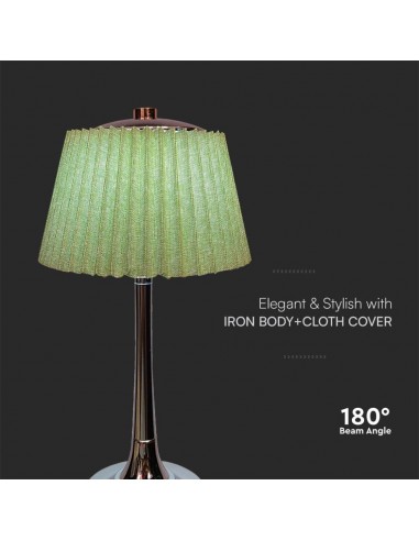 23357-Lampada LED da Tavolo  con Batteria Ricaricabile USB C Colore Verde Cromato Touch Dimmerabile in-6