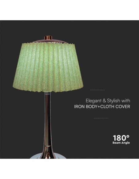 23357-Lampada LED da Tavolo  con Batteria Ricaricabile USB C Colore Verde Cromato Touch Dimmerabile in-6