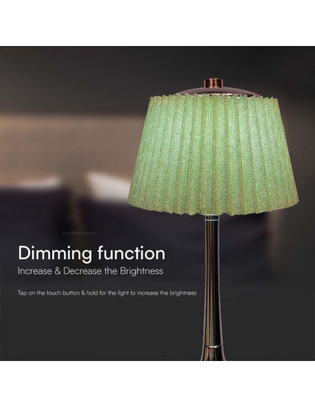 23357-Lampada LED da Tavolo  con Batteria Ricaricabile USB C Colore Verde Cromato Touch Dimmerabile in-7
