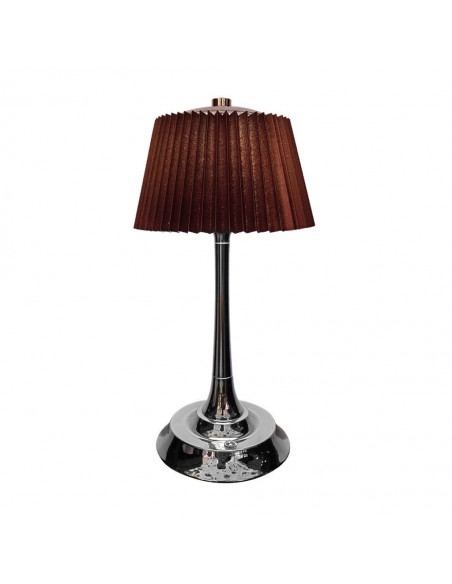 23358-Lampada LED da Tavolo  con Batteria Ricaricabile USB C Colore Marrone Cromato Touch Dimmerabile in-1