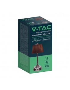 23358-Lampada LED da Tavolo  con Batteria Ricaricabile USB C Colore Marrone Cromato Touch Dimmerabile in-1 2