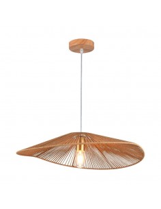 23361-Lampadario LED a Sospensione dal Design Moderno con Legno Intrecciato e Portalampade Ex Max  DxHmm-1