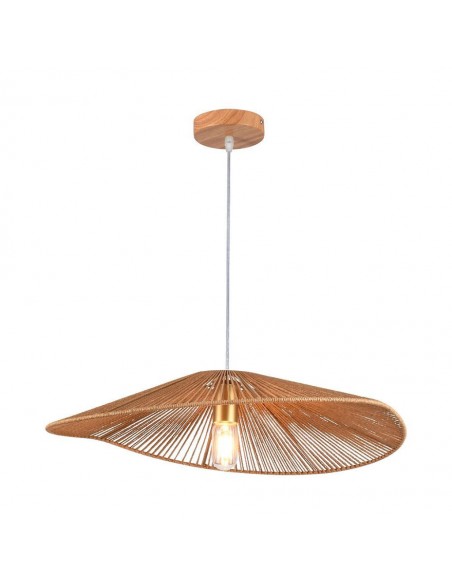 23361-Lampadario LED a Sospensione dal Design Moderno con Legno Intrecciato e Portalampade Ex Max  DxHmm-1