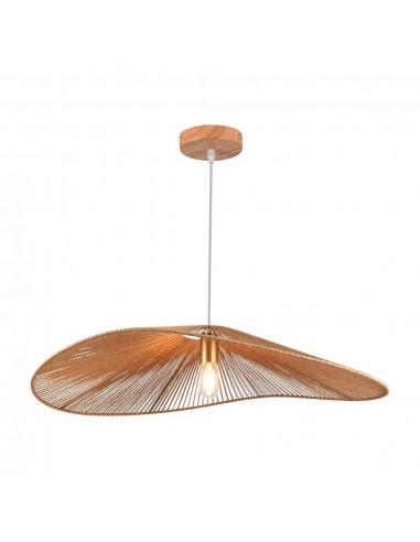 23362-Lampadario LED a Sospensione dal Design Moderno con Legno Intrecciato e Portalampade Ex Max  DxHmm-1