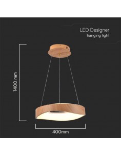 23363-Lampadario LED a Sospensione  dal Design Moderno Circolare Colore Legno DxHmm -1 2
