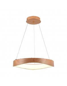 23364-Lampadario LED a Sospensione  dal Design Moderno Circolare Colore Legno DxHmm -1