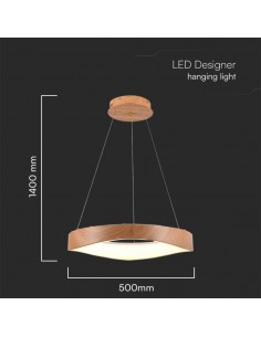 23364-Lampadario LED a Sospensione  dal Design Moderno Circolare Colore Legno DxHmm -1 2