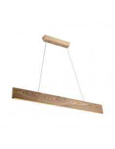 23365-Lampadario LED con Plafoniera a Sospensione  dal Design Moderno in Legno Hxmm -1