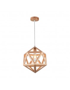 23366-Lampadario LED a Sospensione dal Design Geometrico con Portalampadaa Ex Max  Colore Legno Dmm-1