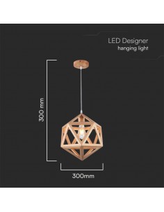 23366-Lampadario LED a Sospensione dal Design Geometrico con Portalampadaa Ex Max  Colore Legno Dmm-1 2