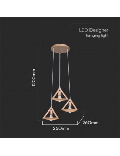 23367-Lampadario LED a Sospensione dal Design Triangolare con Portalampade Ex Max  H-1 2