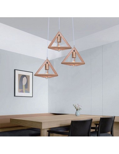 23367-Lampadario LED a Sospensione dal Design Triangolare con Portalampade Ex Max  H-3