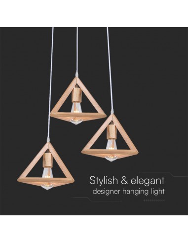 23367-Lampadario LED a Sospensione dal Design Triangolare con Portalampade Ex Max  H-4