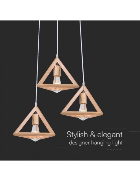 23367-Lampadario LED a Sospensione dal Design Triangolare con Portalampade Ex Max  H-4