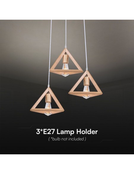 23367-Lampadario LED a Sospensione dal Design Triangolare con Portalampade Ex Max  H-5