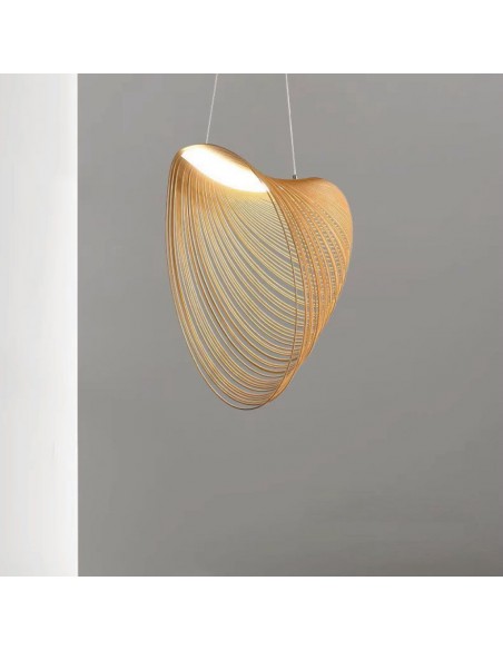 23369-Lampadario LED a Sospensione  dal Design Moderno Colore Legno xmm -3