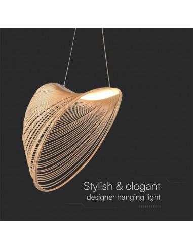 23369-Lampadario LED a Sospensione  dal Design Moderno Colore Legno xmm -5