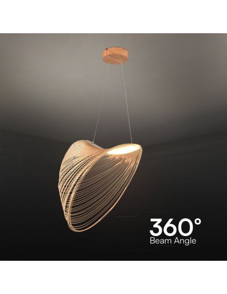 23369-Lampadario LED a Sospensione  dal Design Moderno Colore Legno xmm -6