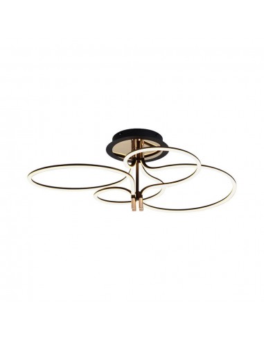 23371-Lampadario LED a Plafone  dal Design Moderno in Metallo Colore Nero e Oro HxDxmm -1