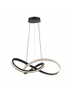 23373-Lampadario LED a Sospensione  dal Design Moderno in Metallo Colore Nero Hxmm CCT in-1