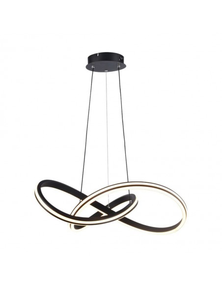 23373-Lampadario LED a Sospensione  dal Design Moderno in Metallo Colore Nero Hxmm CCT in-1