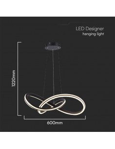 23373-Lampadario LED a Sospensione  dal Design Moderno in Metallo Colore Nero Hxmm CCT in-1 2