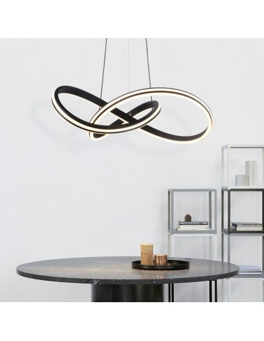 23373-Lampadario LED a Sospensione  dal Design Moderno in Metallo Colore Nero Hxmm CCT in-3