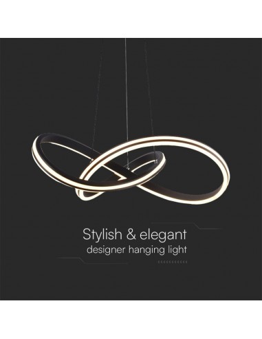 23373-Lampadario LED a Sospensione  dal Design Moderno in Metallo Colore Nero Hxmm CCT in-4