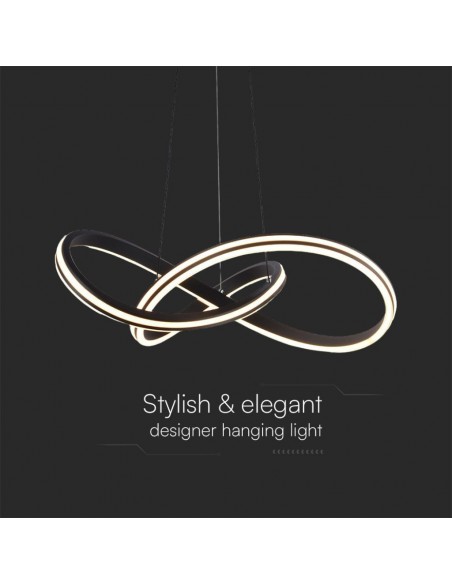 23373-Lampadario LED a Sospensione  dal Design Moderno in Metallo Colore Nero Hxmm CCT in-4