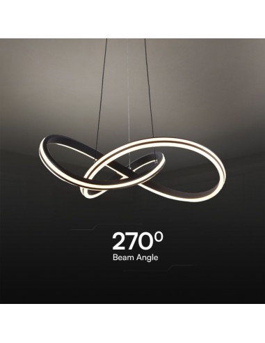 23373-Lampadario LED a Sospensione  dal Design Moderno in Metallo Colore Nero Hxmm CCT in-5