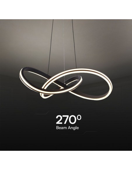 23373-Lampadario LED a Sospensione  dal Design Moderno in Metallo Colore Nero Hxmm CCT in-5