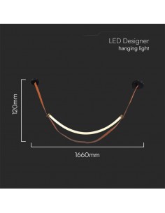 23375-Lampadario LED a Sospensione  dal Design Moderno Colore Marrone con Finiture Oro HxxLmm -1 2