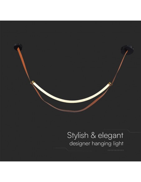 23375-Lampadario LED a Sospensione  dal Design Moderno Colore Marrone con Finiture Oro HxxLmm -5