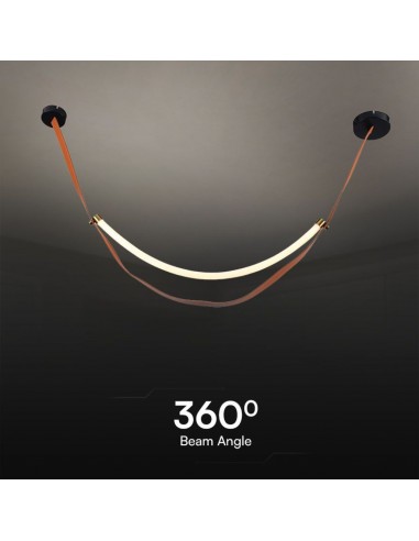 23375-Lampadario LED a Sospensione  dal Design Moderno Colore Marrone con Finiture Oro HxxLmm -6