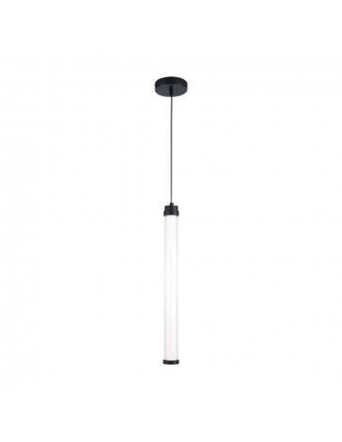 23381-Lampadario LED Tubolare Pendente in Metallo  Colore Nero -1