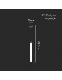 23381-Lampadario LED Tubolare Pendente in Metallo  Colore Nero -1 2