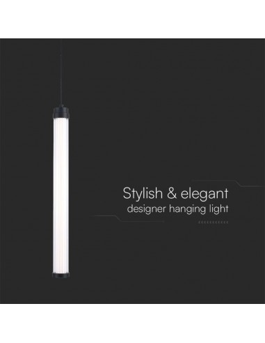 23381-Lampadario LED Tubolare Pendente in Metallo  Colore Nero -5