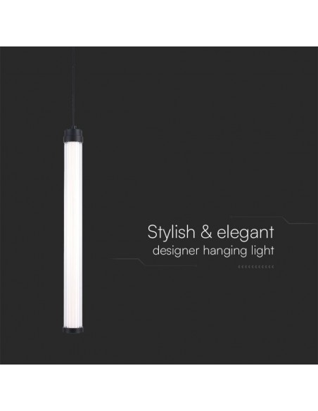 23381-Lampadario LED Tubolare Pendente in Metallo  Colore Nero -5