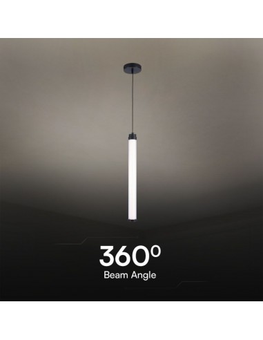 23381-Lampadario LED Tubolare Pendente in Metallo  Colore Nero -6