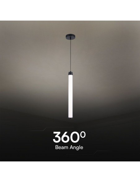 23381-Lampadario LED Tubolare Pendente in Metallo  Colore Nero -6