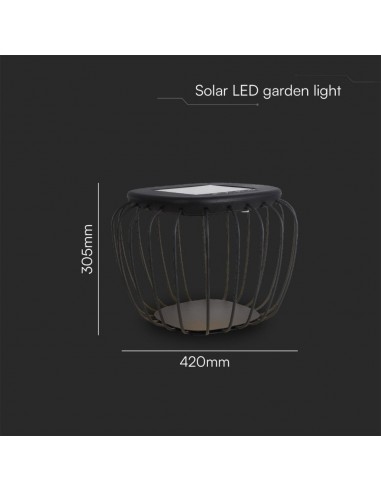 23384-Lampada LED Decorativa  con Pannello Solare  Corpo Grigio xmm CCT  IP-2