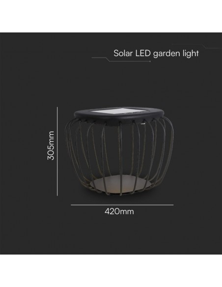 23384-Lampada LED Decorativa  con Pannello Solare  Corpo Grigio xmm CCT  IP-2