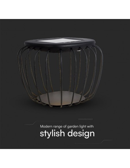 23384-Lampada LED Decorativa  con Pannello Solare  Corpo Grigio xmm CCT  IP-4