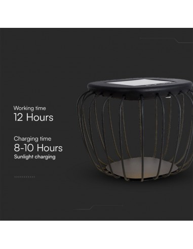 23384-Lampada LED Decorativa  con Pannello Solare  Corpo Grigio xmm CCT  IP-5