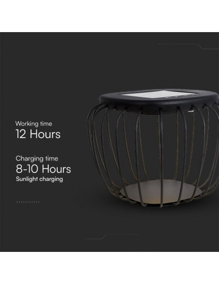 23384-Lampada LED Decorativa  con Pannello Solare  Corpo Grigio xmm CCT  IP-5